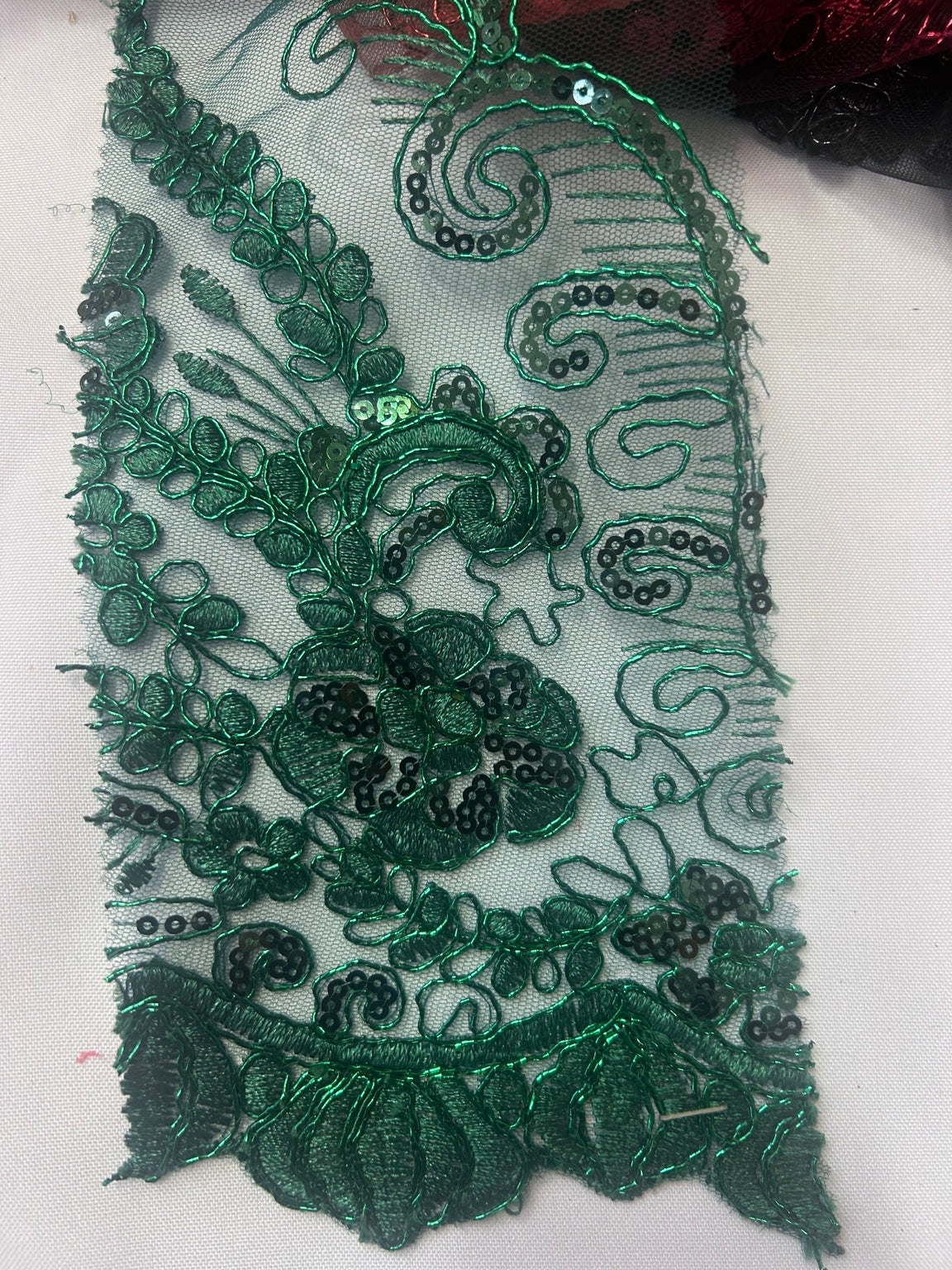 Floral Embroidered Sequin Lace Fabric – 45 Yard Roll
