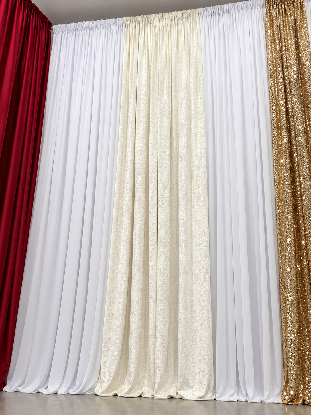 Interlock Backdrop Curtain – Ready to Hang with Rod Pocket