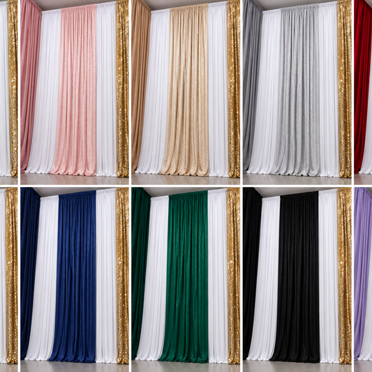 Interlock Backdrop Curtain – Ready to Hang with Rod Pocket