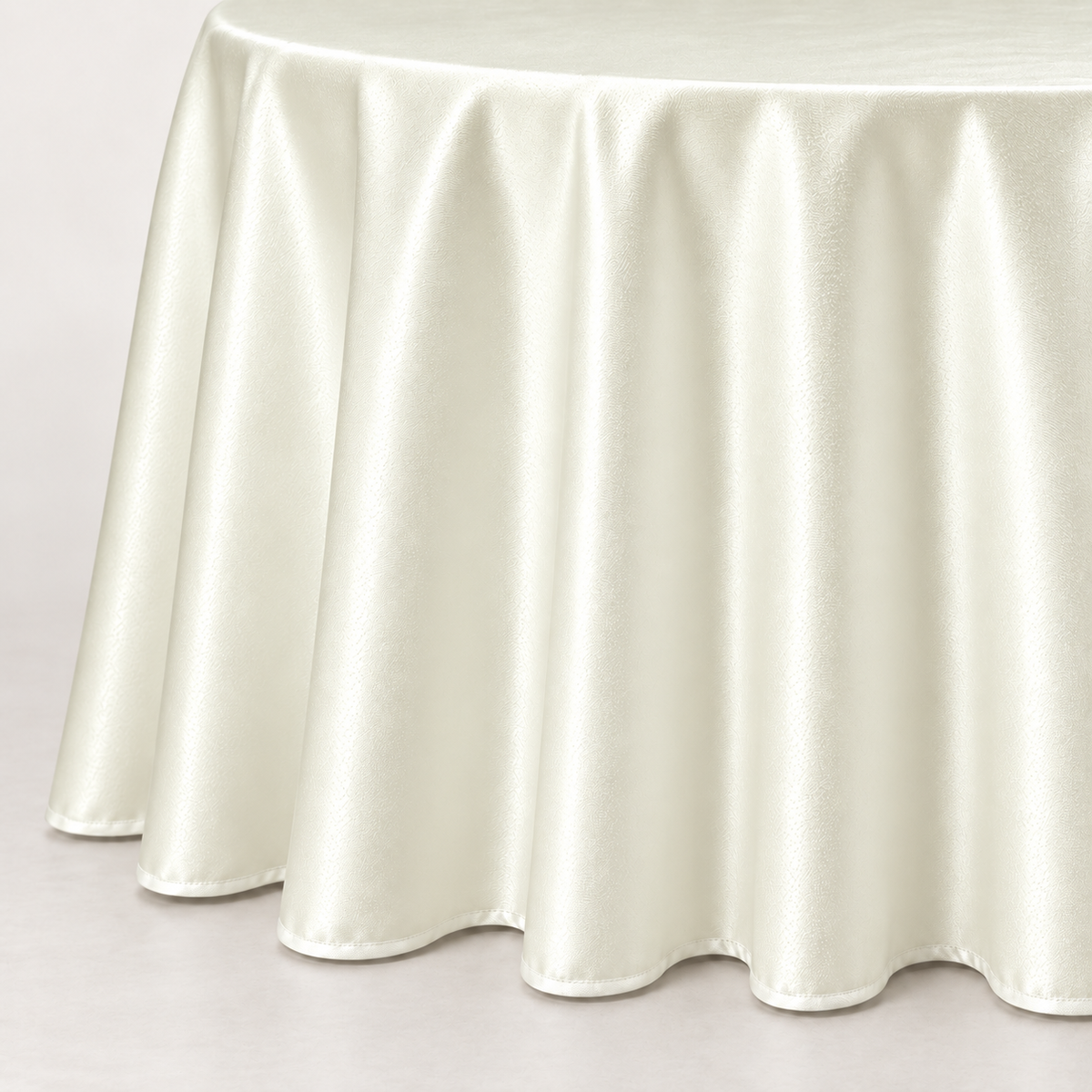 Bridal Satin 120-Inch Round Polyester Tablecloth – Made in USA