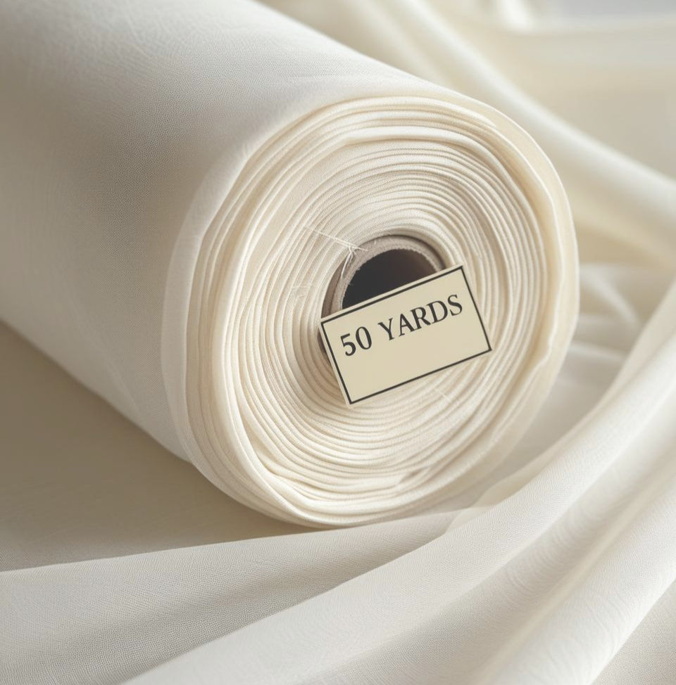 voile 50 yards ivory