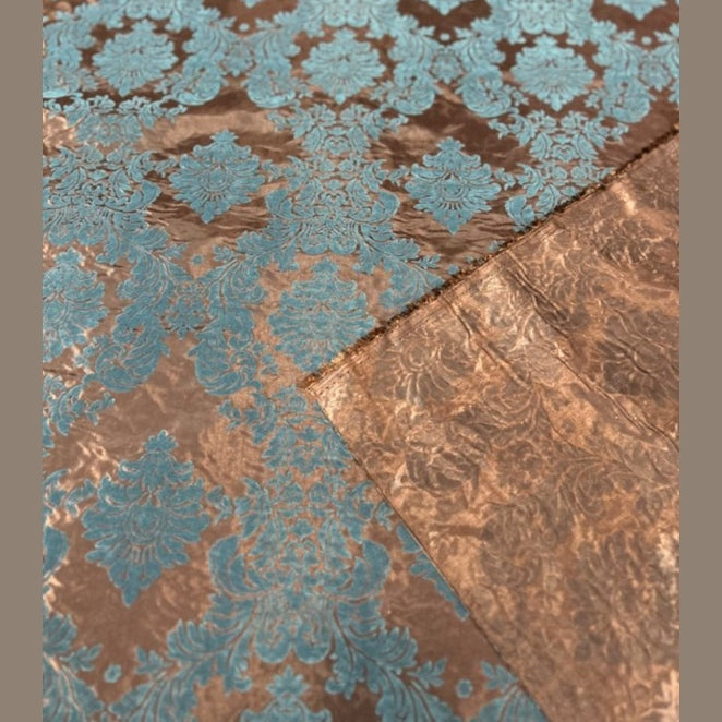 Flocked Damask Taffeta Fabric