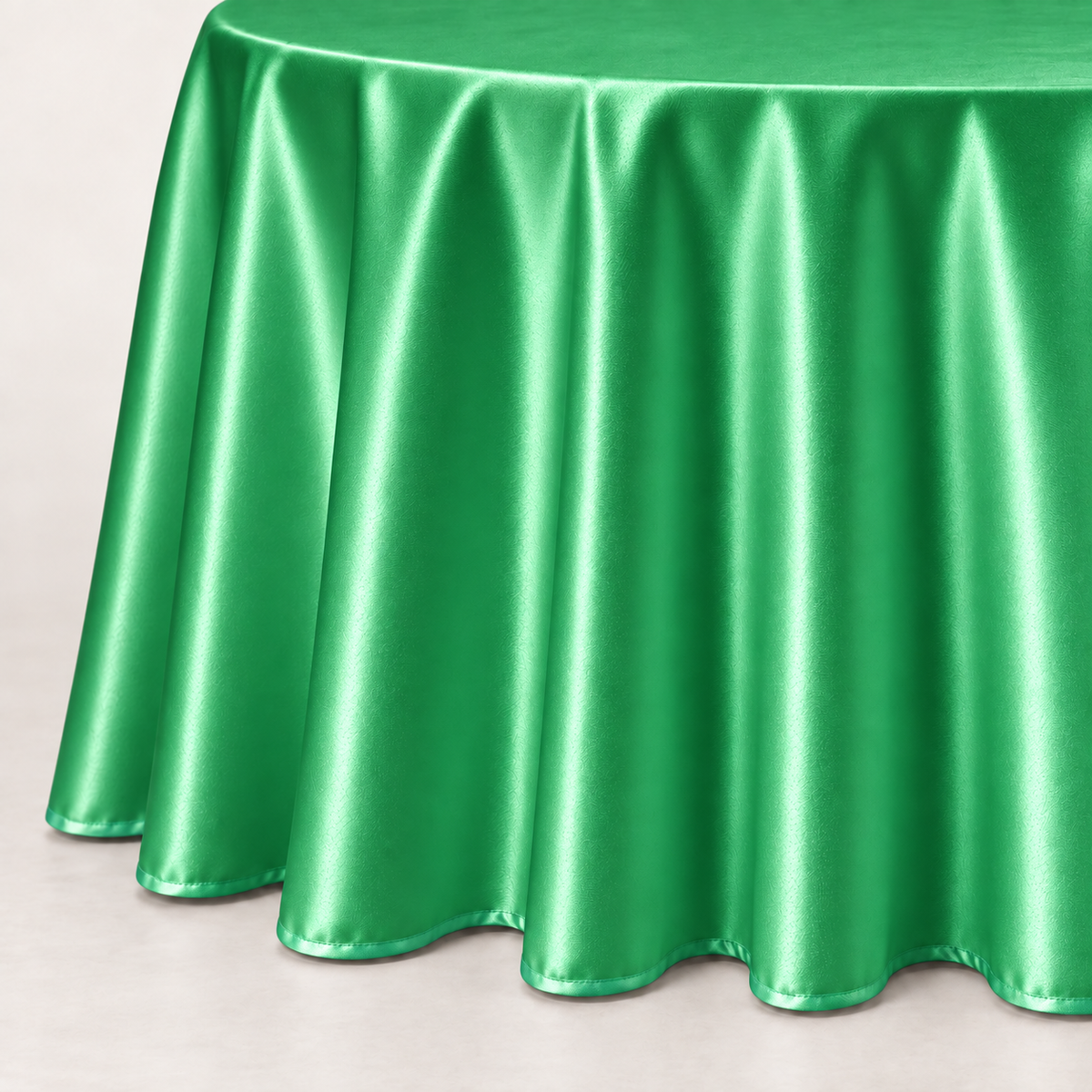 Bridal Satin 120-Inch Round Polyester Tablecloth – Made in USA
