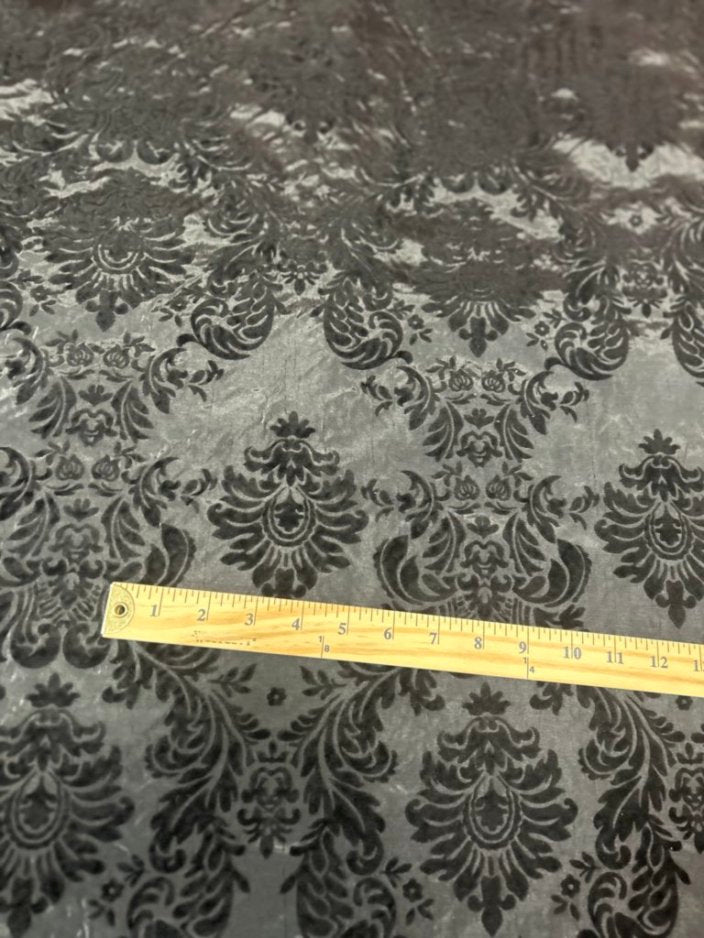Flocked Damask Taffeta Fabric