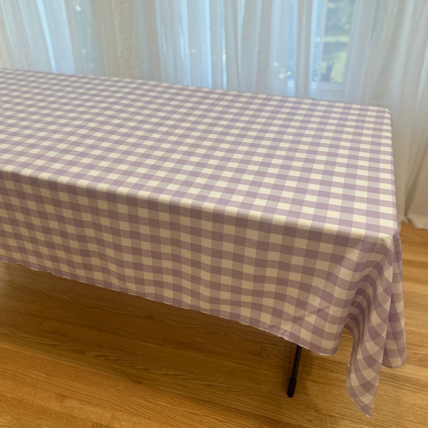Gingham Checkered Poly Poplin Tablecloth 60 x 108 Inch