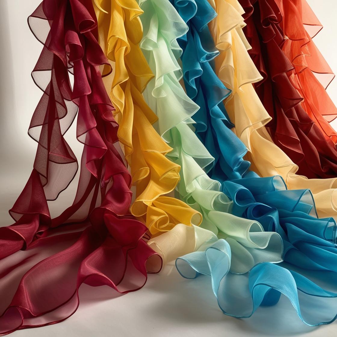 Organza Ruffle Solid and Design Fabric For All Occasions