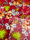 Hawaiian Print Poly Cotton Fabric  by the yard