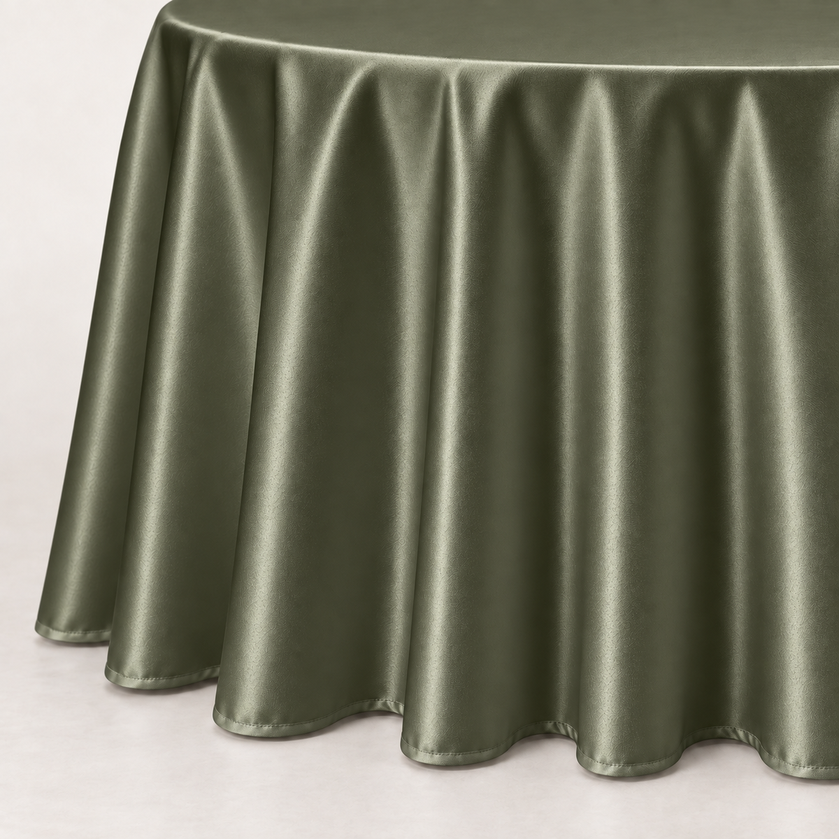 Bridal Satin 120-Inch Round Polyester Tablecloth – Made in USA