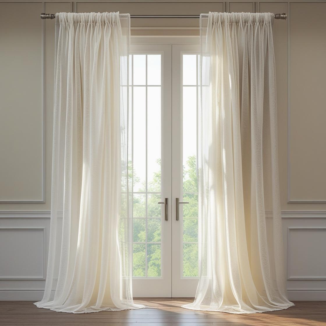 Sheer Voile Chiffon Curtain - 110 W x 90 L - New Star Fabrics