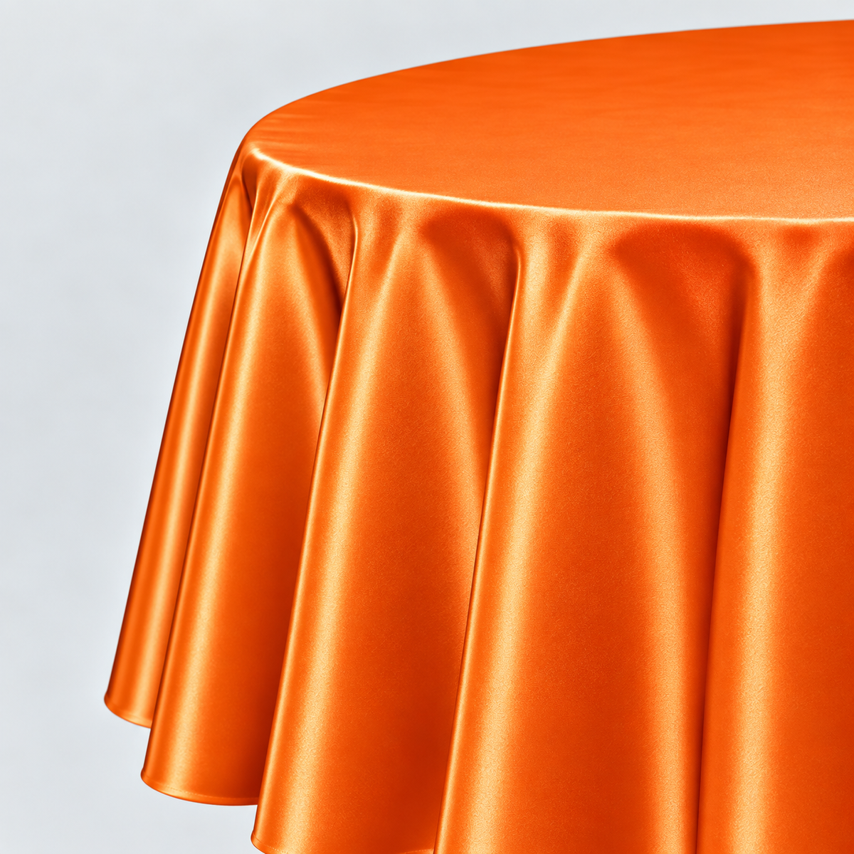 Bridal Satin 120-Inch Round Polyester Tablecloth – Made in USA