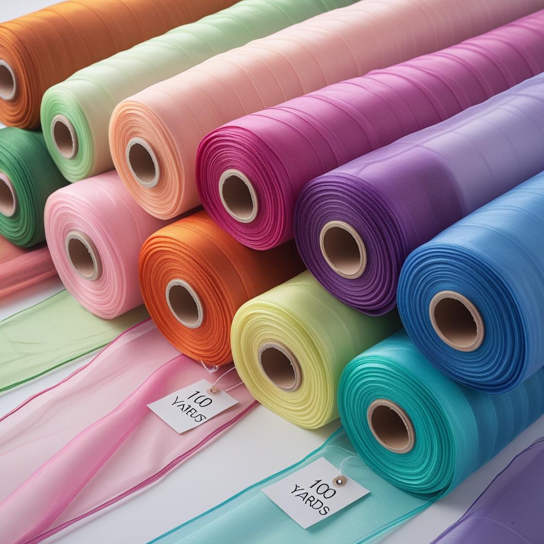 Roll of Organza Fabric 50 Yards – Sheer, Crisp & Elegant for Weddings