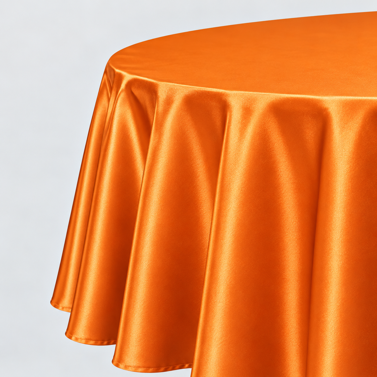 Bridal Satin 120-Inch Round Polyester Tablecloth – Made in USA