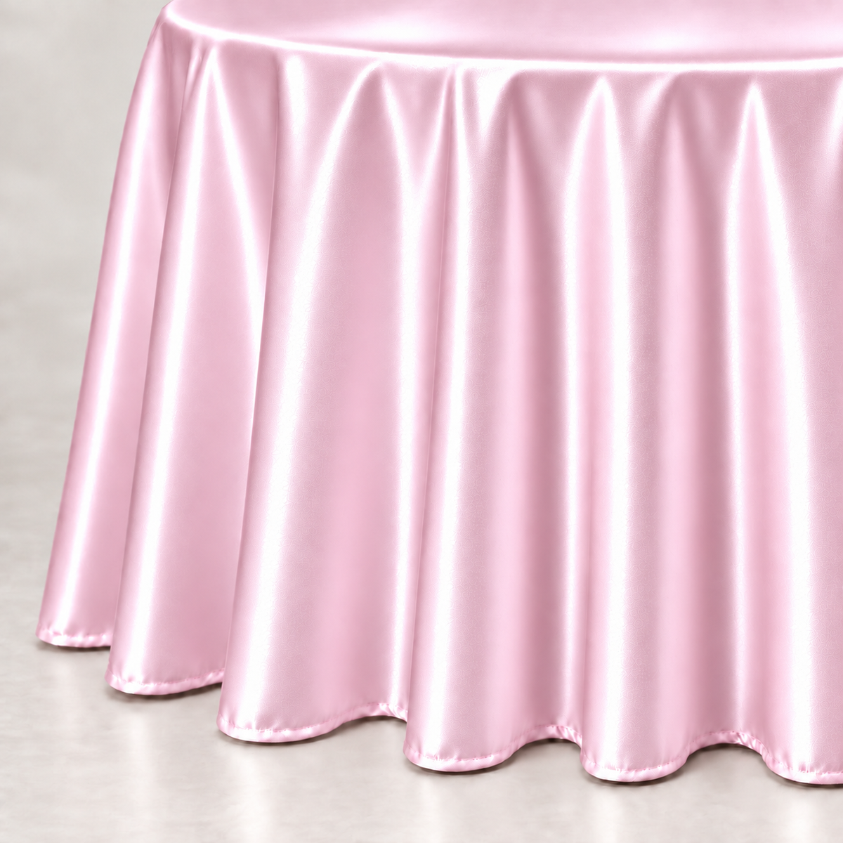 Bridal Satin 120-Inch Round Polyester Tablecloth – Made in USA