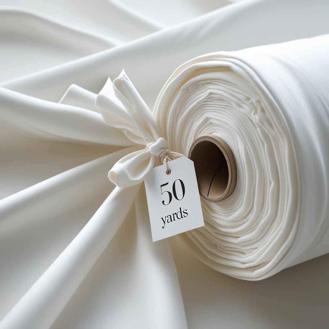 poly poplin fabric roll 50 yards continuous piece, 60 inch wide ivory event fabric with matte finish