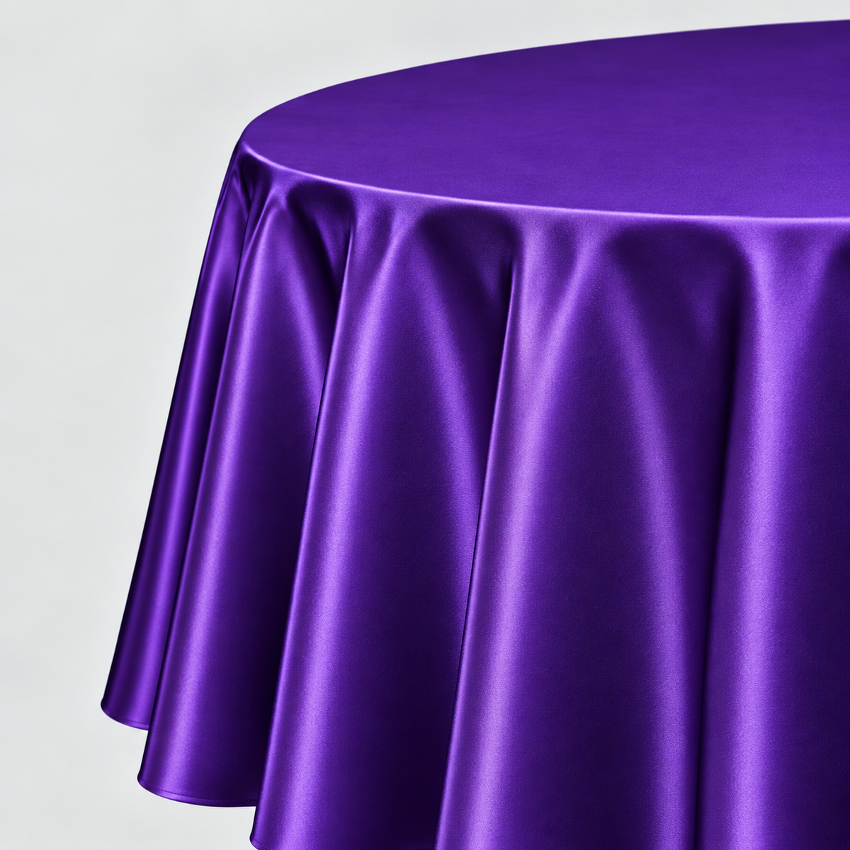 Bridal Satin 120-Inch Round Polyester Tablecloth – Made in USA