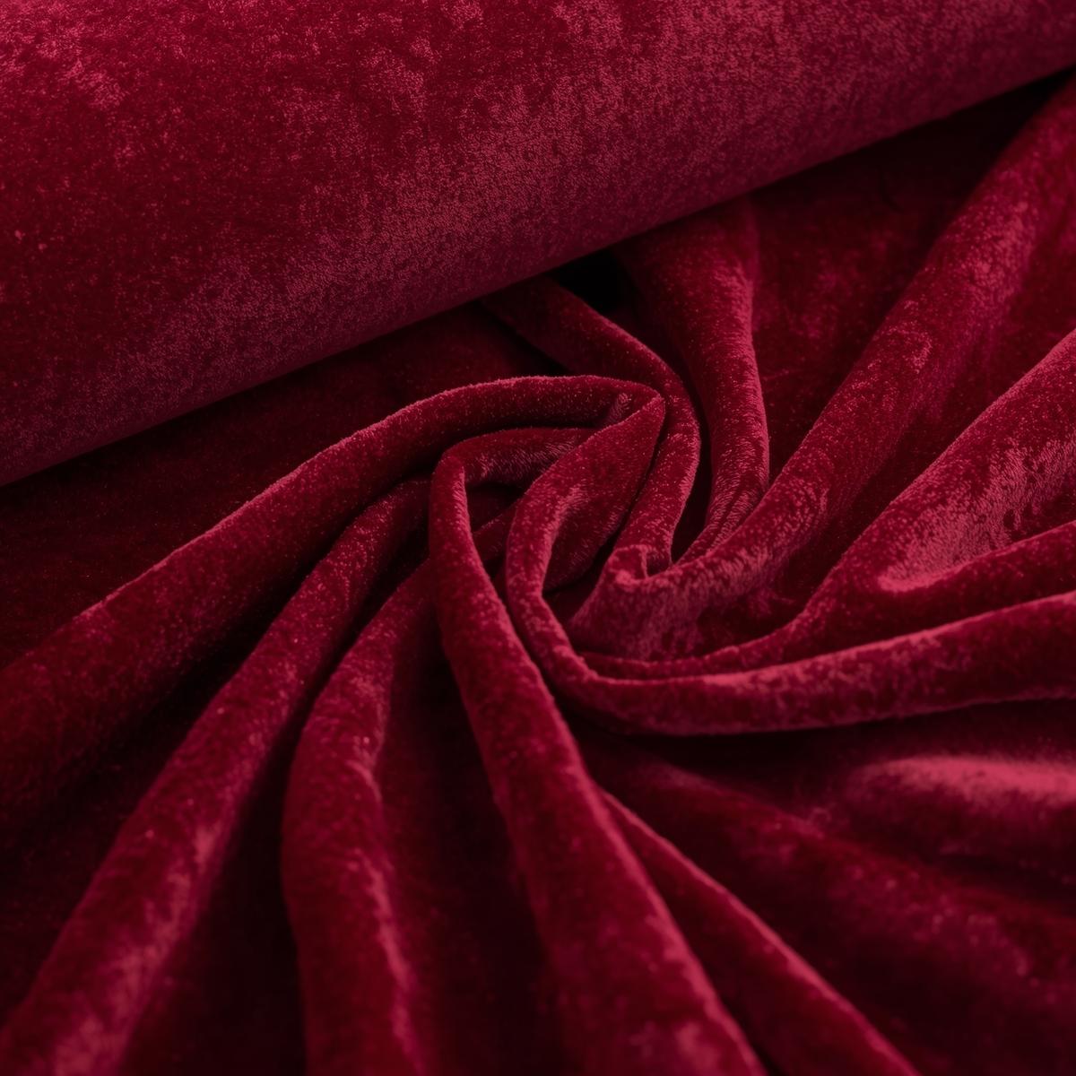Burgundy Royal Velvet Fabric Close-Up – Heavyweight Plush Velvet Texture