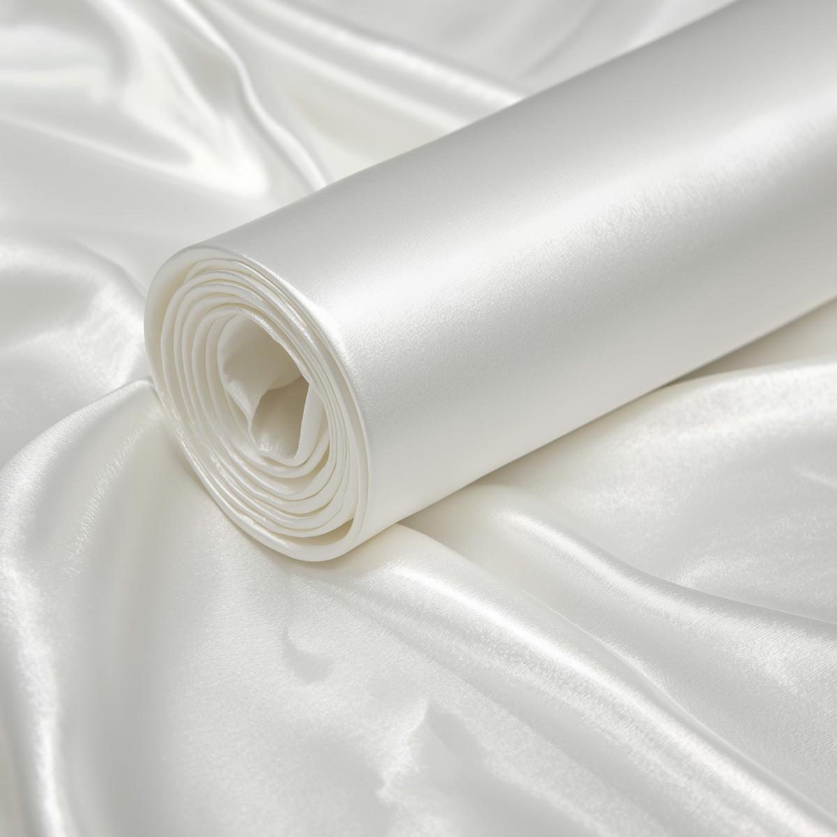 Wholesale White Satin Fabric Roll – 50 Yards | Glossy, Smooth, Draping Fabric for Events & Decorations