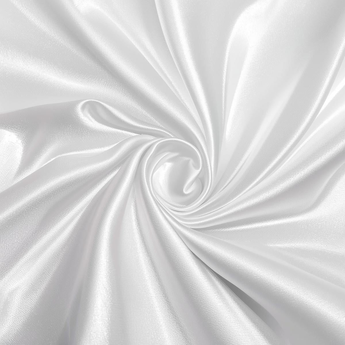 Wholesale White Satin Fabric Roll – 50 Yards | Glossy, Smooth, Draping Fabric for Events & Decorations