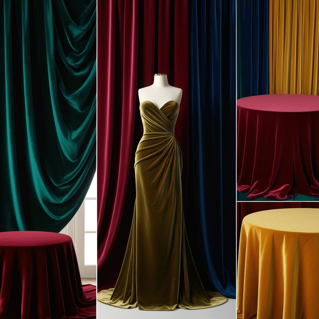 Velvet Fabric for Upholstery Curtain by The Yard