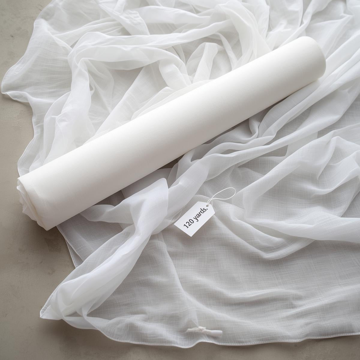 120” Voile Sheer Fabric – 120 Yard Continuous Roll – Bulk Wholesale – Free Shipping