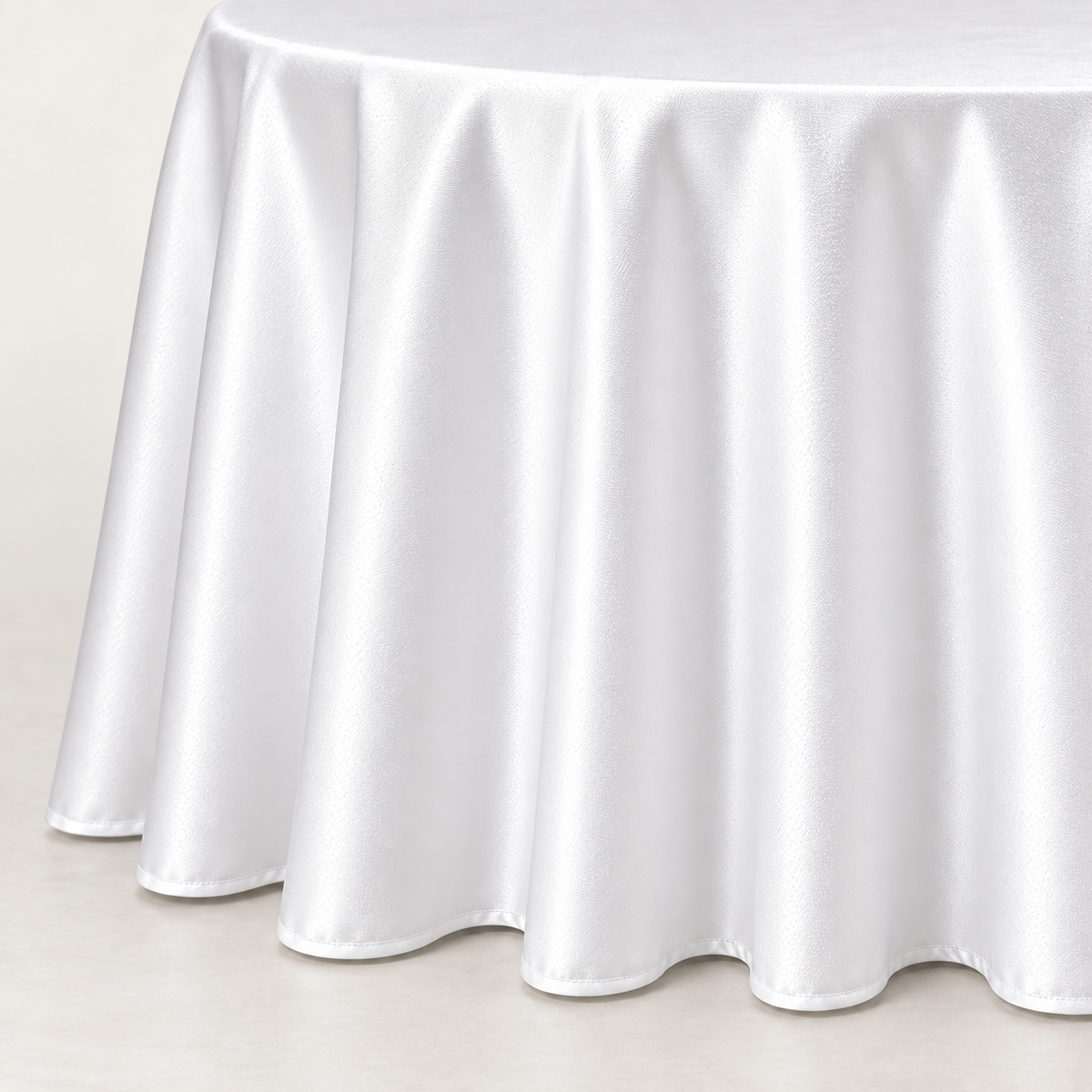 Bridal Satin 120-Inch Round Polyester Tablecloth – Made in USA