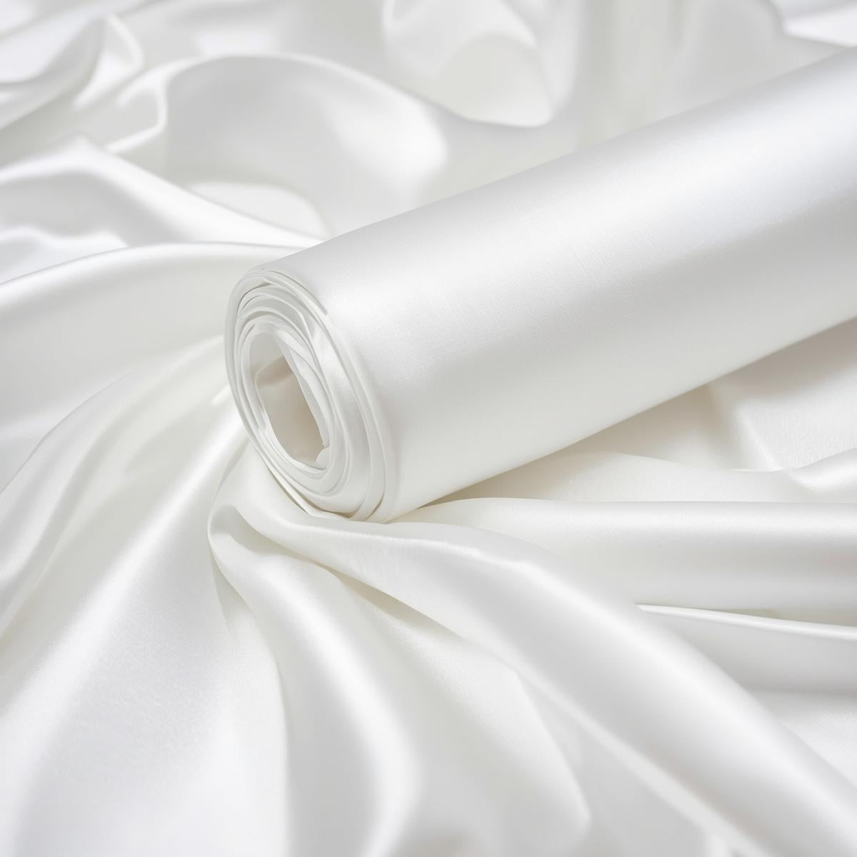 50 Yards – 60” Wide White Satin Fabric Roll | Wedding Draping, Linens, Gowns & Event Décor