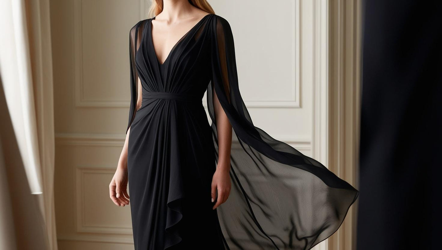 50 Yards – 60” Wide Black Chiffon Fabric Roll | Draping, Curtains, Dresses & Event Décor