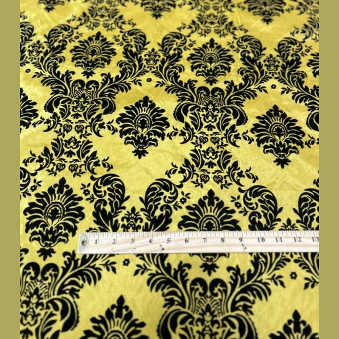 Flocked Damask Taffeta Fabric
