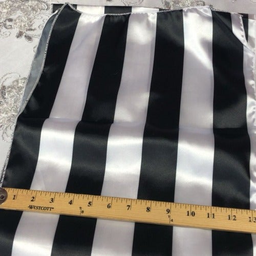 Black and White Classic Satin Striped 2'' Table runners 15'' BY 108'' 
