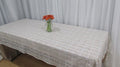 Checker Lace Tablecloth - Embroidered Checker Pattern Lace - Amazing Warehouse inc.