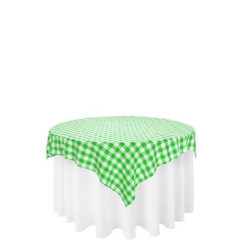 Checker Polyester Buffalo Gingham Table Overlay 60" X 60" Square Tablecloth Cover - Amazing Warehouse inc.