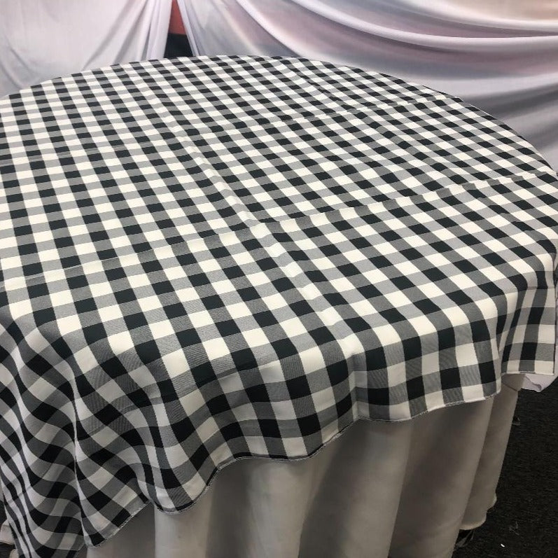 Checker Polyester Buffalo Gingham Table Overlay 60" X 60" Square Tablecloth Cover - New Star Fabrics