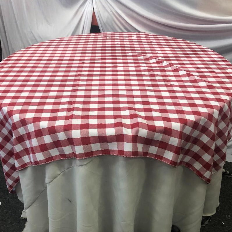 Checker Polyester Buffalo Gingham Table Overlay 60" X 60" Square Tablecloth Cover - New Star Fabrics