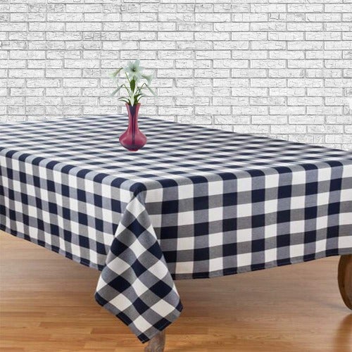Gingham Checkered Poly Poplin Tablecloth - 60 x 120 Inch - Amazing Warehouse inc.