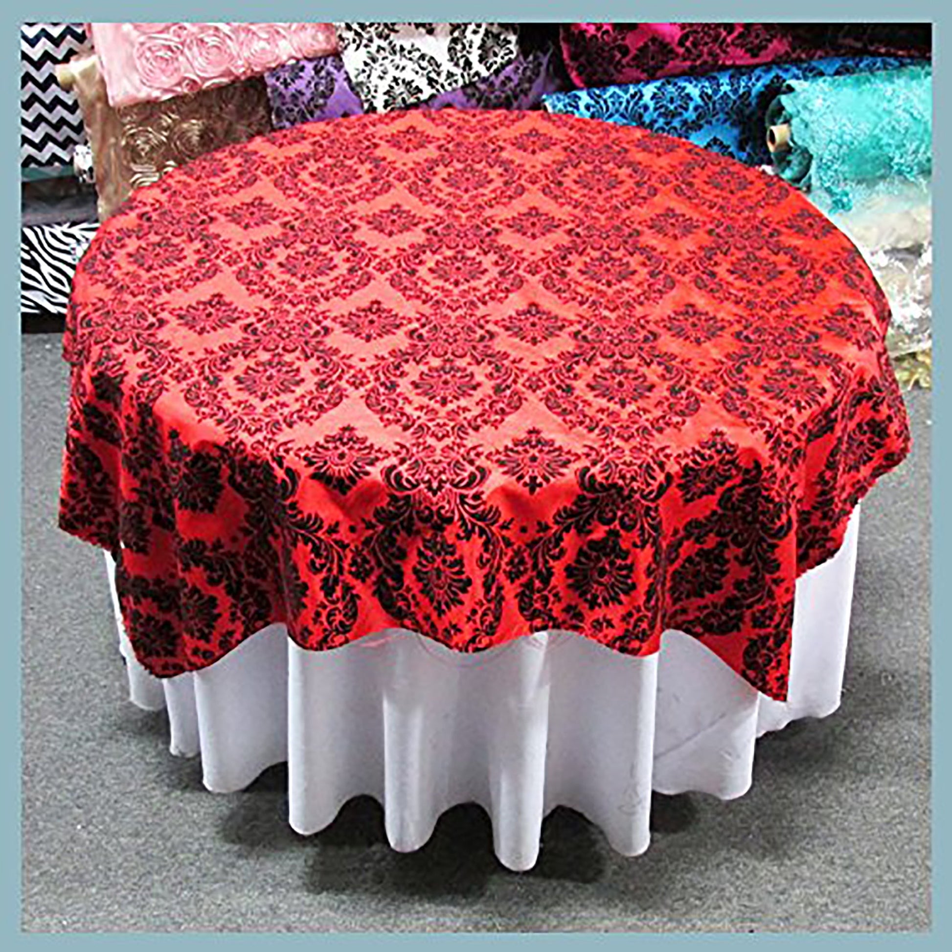 Flocked Damask Taffeta Fabric