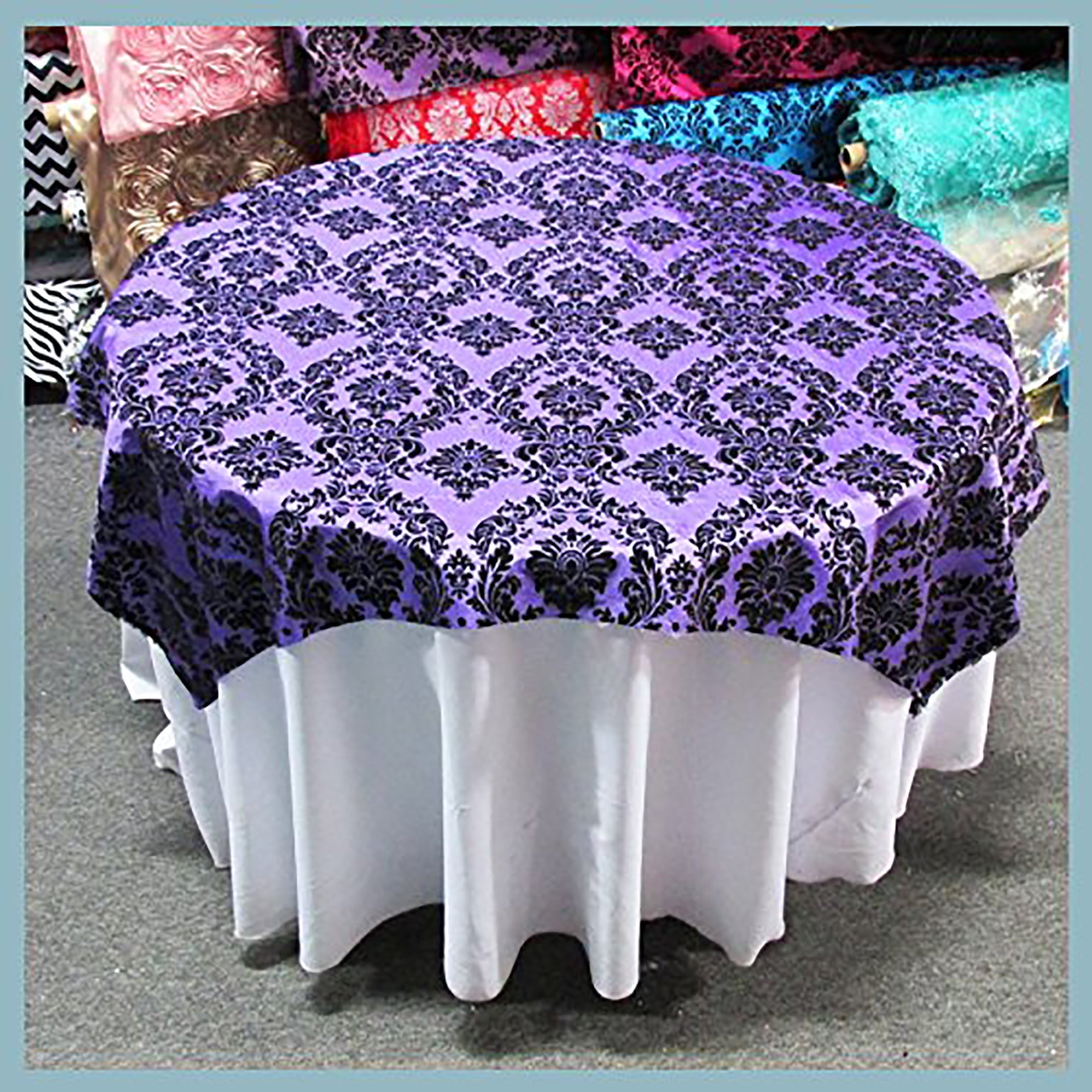 Flocked Damask Taffeta Fabric