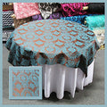 Round Tablecloth Damask Flocking Taffeta 90'' Round - Amazing Warehouse inc.