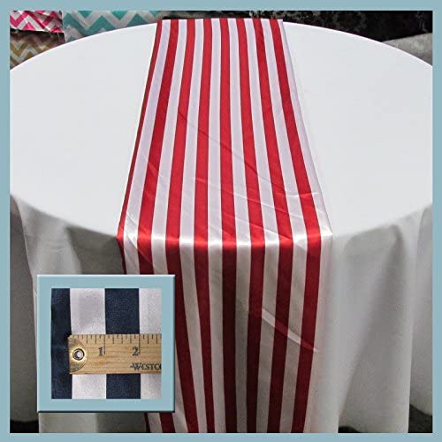 Striped Table Runners - Striped 1-inch Charmeuse 4 Pcs. 12” X 108" - Amazing Warehouse inc.