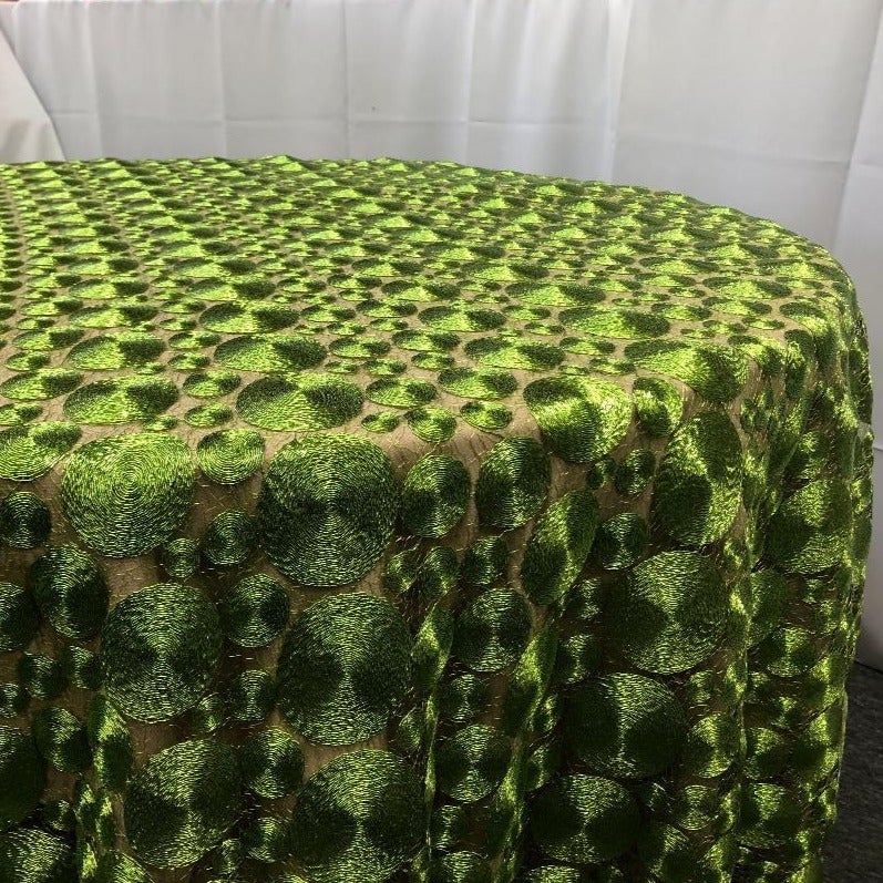 vortex embroider Lace Lime Tablecloth - Embroidered flowered Pattern Lace - Amazing Warehouse inc.